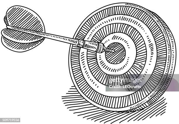 dart board drawing - throwing darts stock illustrations