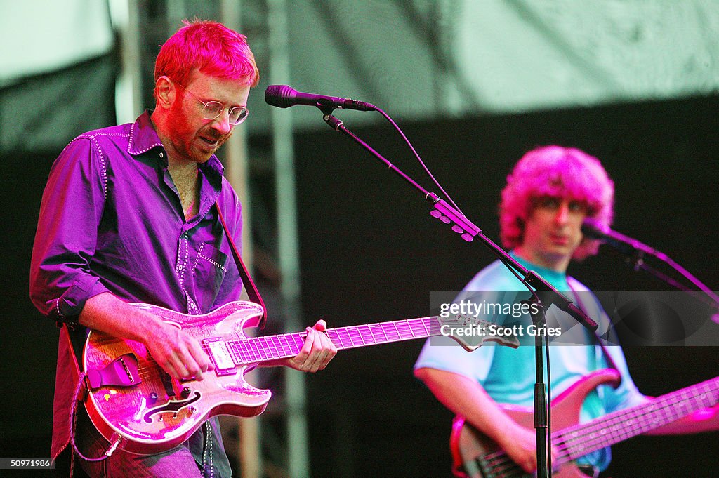 Phish lead singer Trey Anastasio, on left, and bassist Mike Gordon