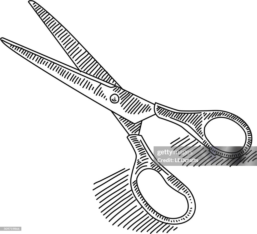 Scissors Drawing Detailed Scissor Drawing High-Res Vector Graphic - Getty Images