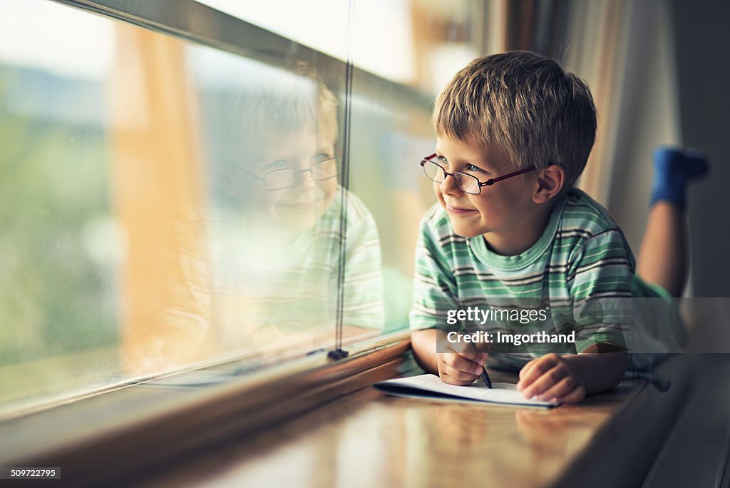 Zeichnung am Fenster