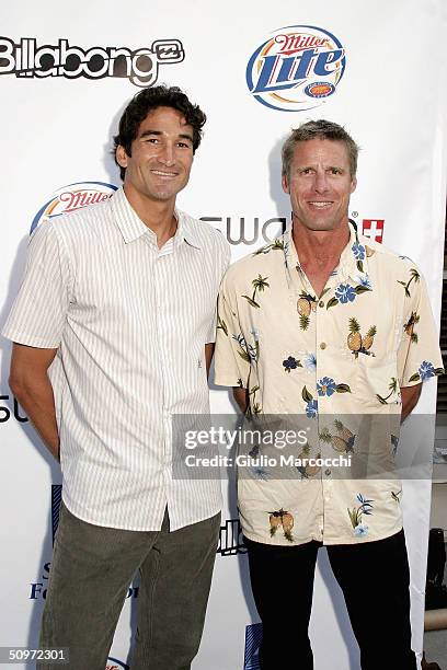 Mike Lambert and Karch Kiraly attend The Surfrider Foundation's 20th Anniversary Gala at Sony Pictures Studios, on June 17, 2004 in Culver City,...