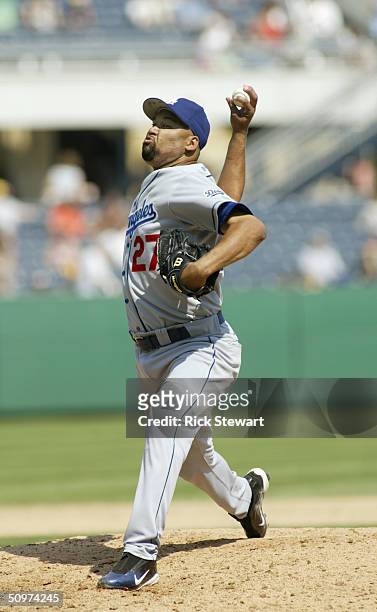 Pitcher Jose Lima of the Los Angeles Dodgers on the mound during the game against the Pittsburgh Pirates on May 9, 2004 at PNC Park in Pittsburgh,...