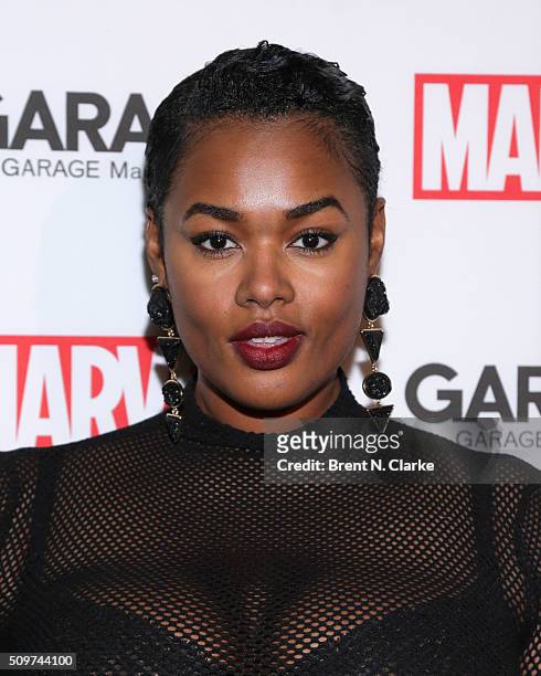 Fashion model Precious Lee attends the Marvel cover release event with Garage Magazine on February 11, 2016 in New York City.