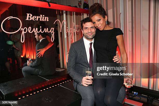 Kai Schumann and his girlfriend Marva Schreiber during the 'Berlin Opening Night of GALA & UFA Fiction' at Das Stue Hotel on February 11, 2016 in...