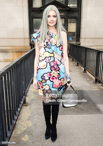 Model Bonnie Strange is seen at The Arc, Skylight at Moynihan Station during Fall 2016 New York Fashion Week on February 11, 2016 in New York City.