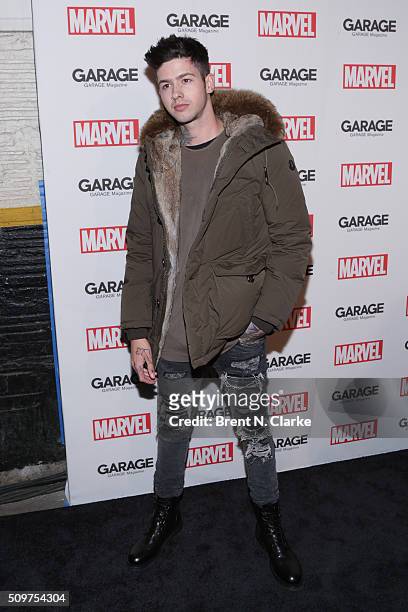 Travis Mills attends the Marvel cover release event with Garage Magazine on February 11, 2016 in New York City.