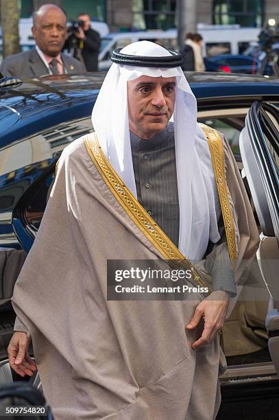 Adel bin Ahmed Al-Jubeir, Minister for Foreign Affairs of the Kingdom of Saudi Arabia, arrives for the 2016 Munich Security Conference at the...