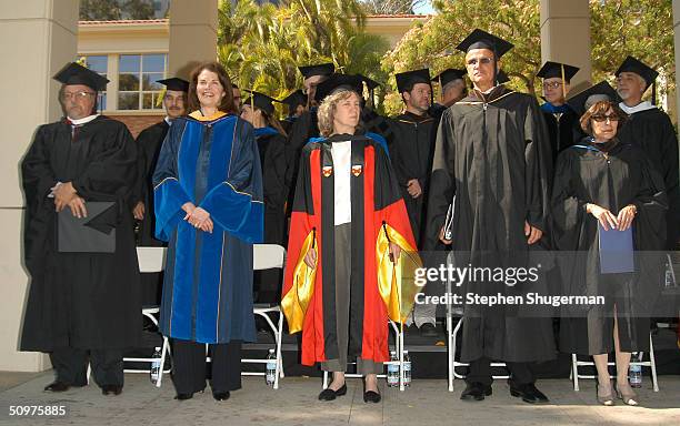 Paramount Pictures Chairman Sherry Lansing stands on the stage at the UCLA School of Theater, Film and Television graduation on the UCLA campus on...