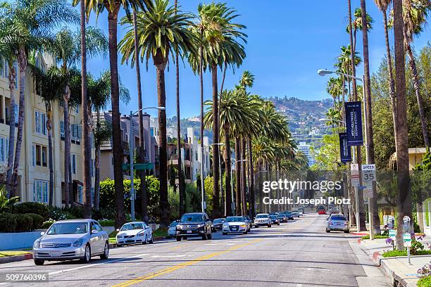 streets of los angeles - beverly hills californië stockfoto's en -beelden