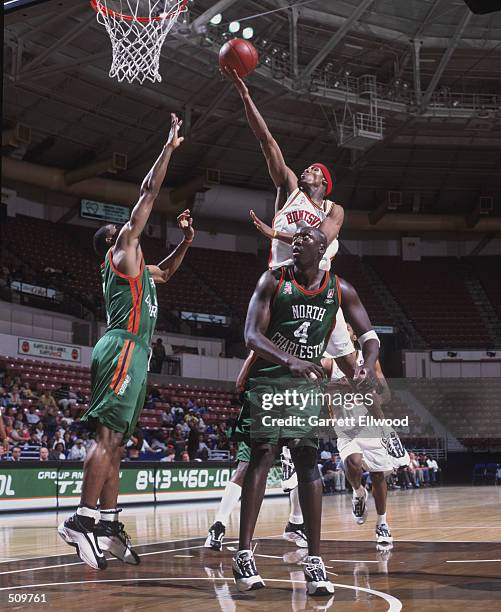 Guard Terrance Roberson of the Huntsville Flight shoots a layup during the NBDL game against the North Charleston Lowgators at the North Charleston...