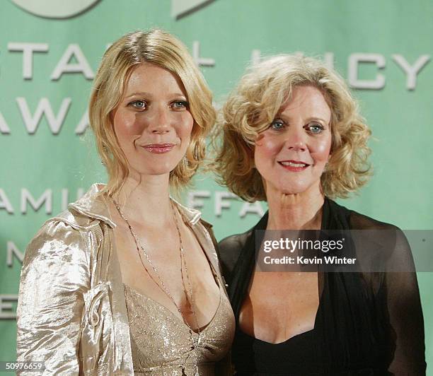 Actress Gwyneth Paltrow and her mother actress Blythe Danner pose at the 2004 Crystal & Lucy Awards - "A Family Affair: Women in Film Celebrates The...