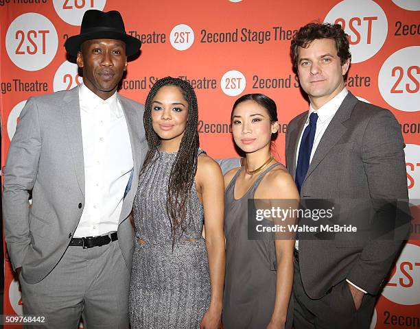 Mahershala Ali, Tessa Thompson, Anne Son and Joshua Jackson attend the Off-Broadway Opening After Party for 'Smart People' at the Four at Yotel on...