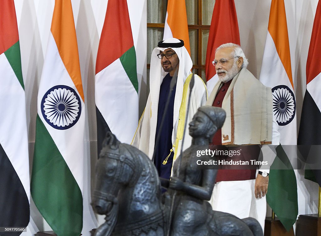 Meeting Of Prime Minister Narendra Modi With Abu Dhabi Crown Prince Sheikh Mohammed Bin Zayed al-Nahyan