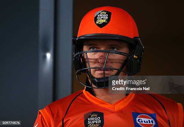 Graeme Smith of Virgo Super Kings prepares to bat during the Oxigen Masters Champions League Semi Final match between Leo Lions and Virgo Super Kings...