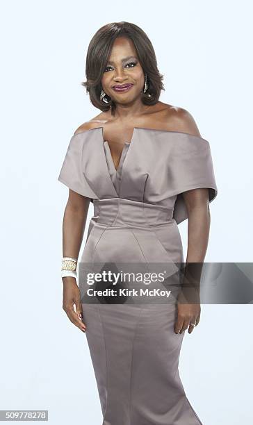 Actress Viola Davis poses for a portraits at the 22st Annual Screen Actors Guild Awards for Los Angeles Times on January 30, 2016 in Los Angeles,...