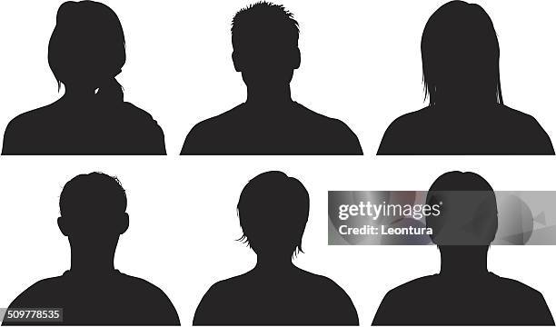 kopf silhouetten - portrait stock-grafiken, -clipart, -cartoons und -symbole