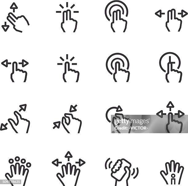 touch-geste-line serie - zwicken stock-grafiken, -clipart, -cartoons und -symbole