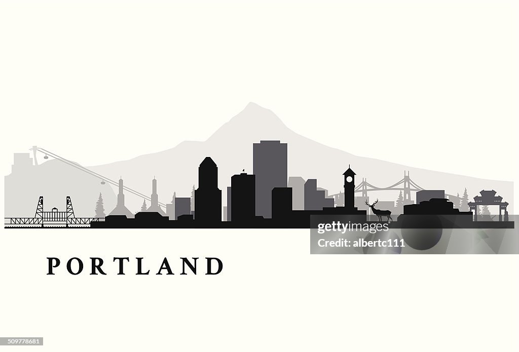 Portland Oregon simple cityscape