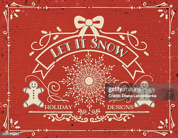 hand drawn christmas ornaments template on red burlap - cookie texture stock illustrations