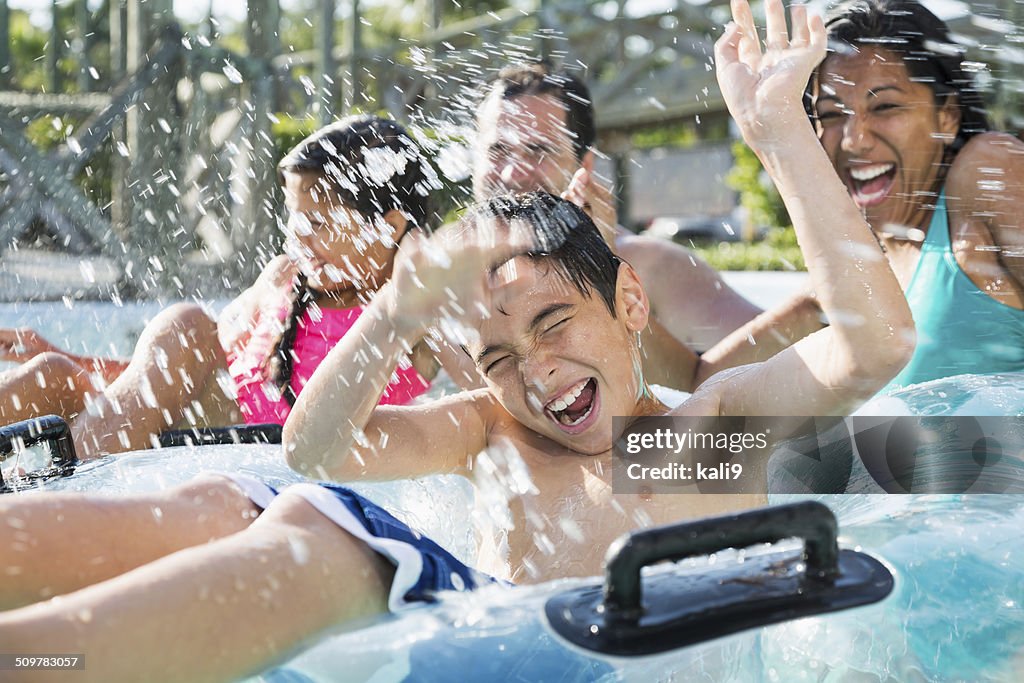 Family at water park