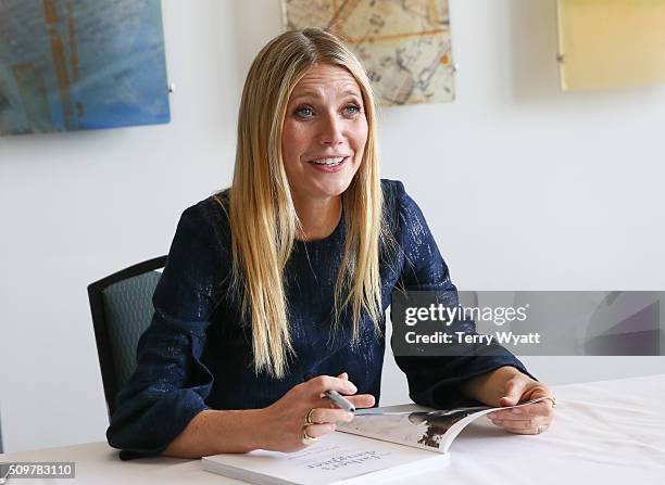 Gwyneth Paltrow signs her book 'It's all Good' during the the 2016 Antiques And Garden Show Of Nashville at Music City Center on February 12, 2016 in...