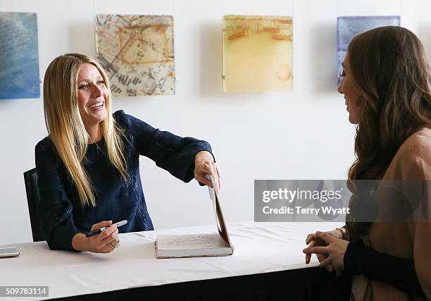 Gwyneth Paltrow signs her book 'It's all Good' during the the 2016 Antiques And Garden Show Of Nashville at Music City Center on February 12, 2016 in...