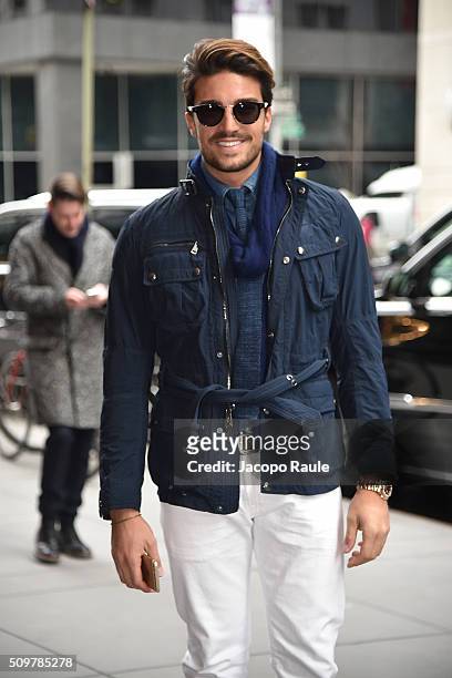 Mariano Di Vaio is seen arriving at Polo Ralph Lauren presentation during Fall 2016 New York Fashion Week on February 12, 2016 in New York City.