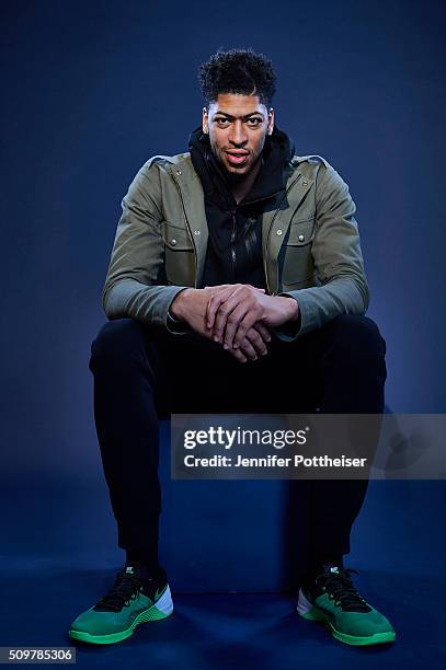 Anthony Davis of the New Orleans Pelicans poses for a portrait during NBA All-Star Weekend on February 12, 2016 at the Sheraton Centre in Toronto,...