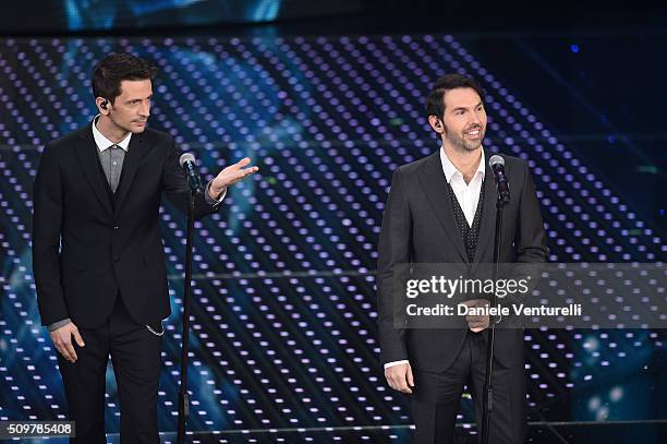 Zero Assoluto attend the fourth night of the 66th Festival di Sanremo 2016 at Teatro Ariston on February 12, 2016 in Sanremo, Italy.