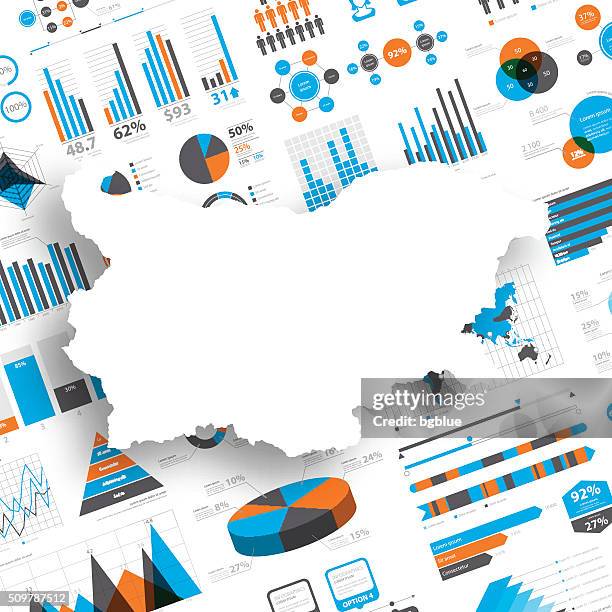 bulgaria map on infographic background - sofia stock illustrations