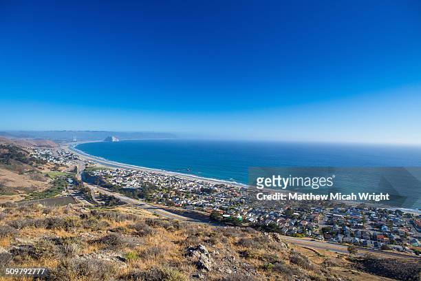 the coastal bluffs of cayucos. - cayucos stock pictures, royalty-free photos & images