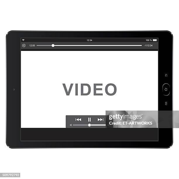 ilustrações de stock, clip art, desenhos animados e ícones de vector tablet digital modelo para vídeo - clip