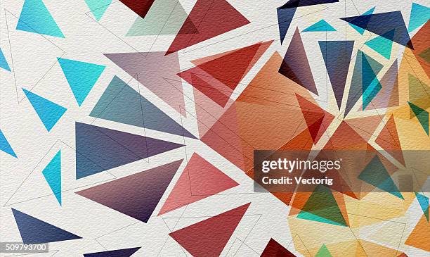 multicolored mosaic on watercolor paper background - high key stock illustrations