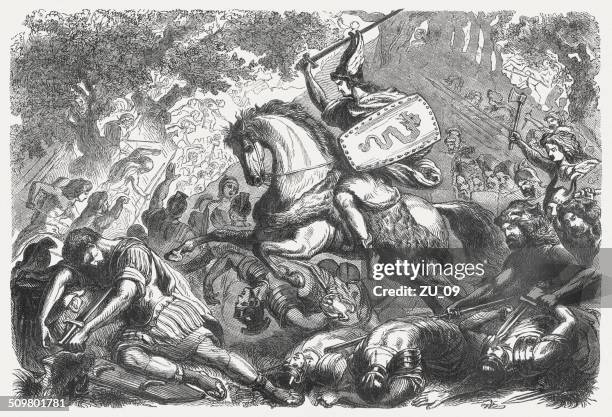 kampf der teutoburg forest - teutoburger wald stock-grafiken, -clipart, -cartoons und -symbole