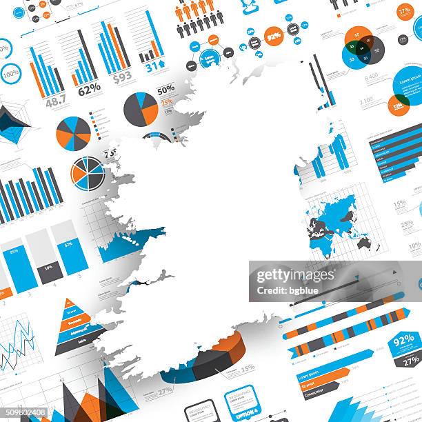 ireland map on infographic background - dublin stock illustrations