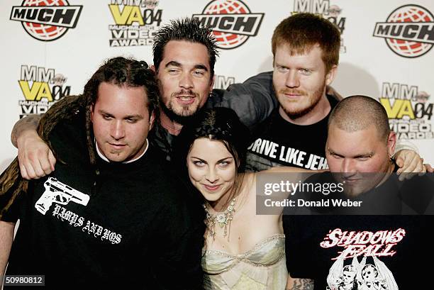 Members of the band Evanescence appear backstage during the Much Music Video Awards on June 20 in Toronto, Canada.