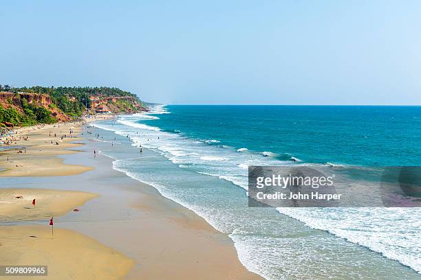 varkala beach, kerala, india - bundesstaat kerala stock-fotos und bilder