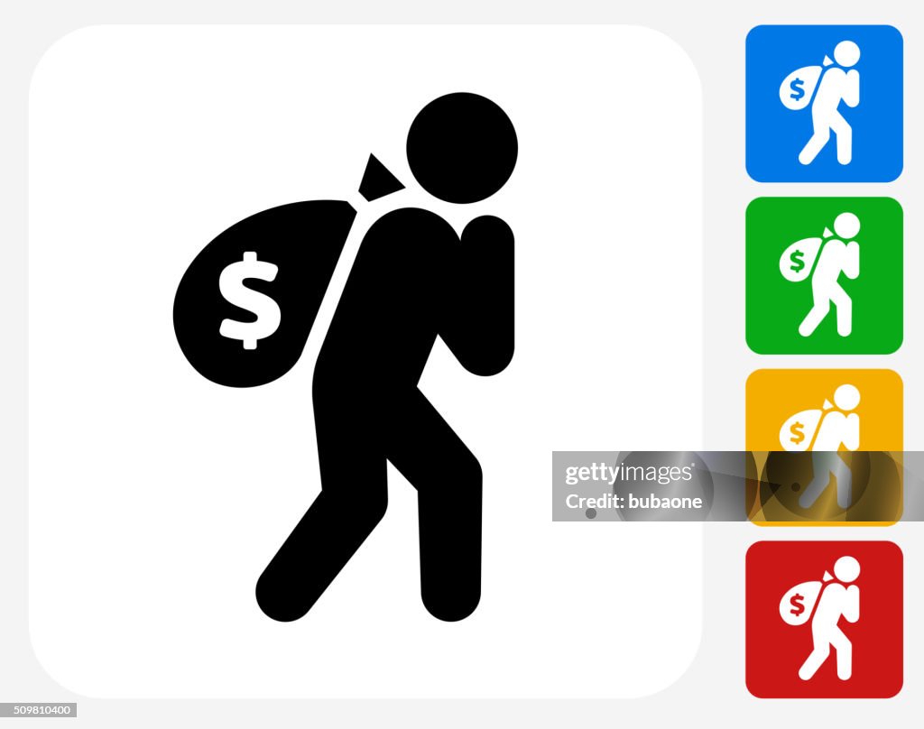 Moneybags Icon Flat Graphic Design