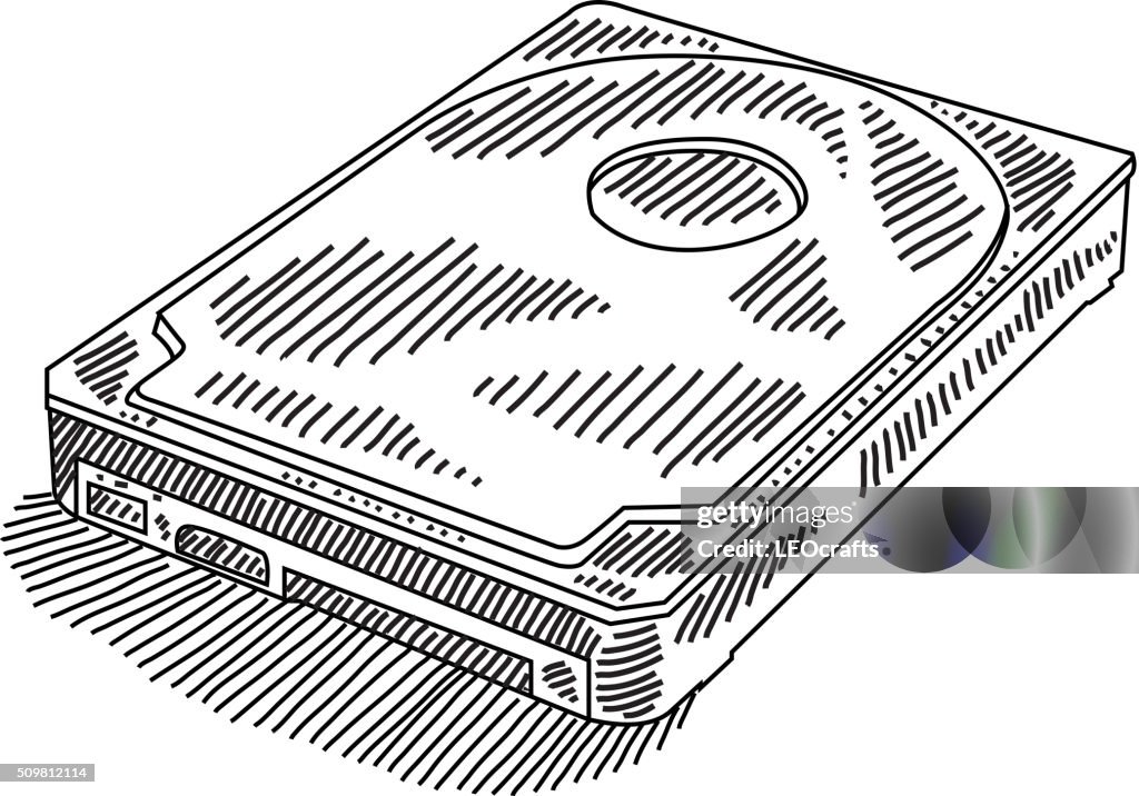 Draw Computer Disk Hard Disk Drawing High-Res Vector Graphic - Getty Images