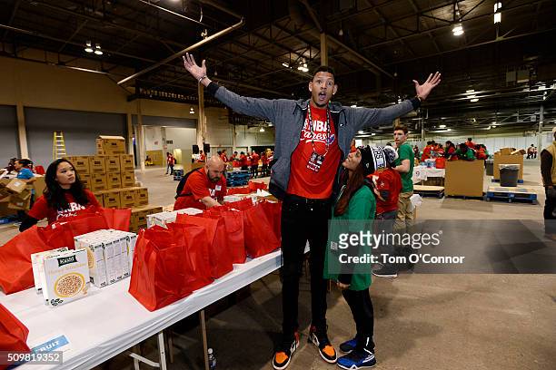 Isaiah Austin poses for a picture during the NBA Cares All-Star Day of Service as part of 2016 All-Star Weekend at NBA Centre Court of the Enercare...