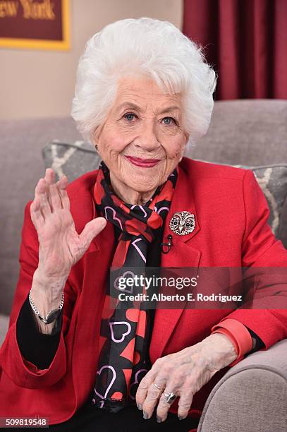 Actress Charlotte Rae attends Hallmark's Home and Family "Facts Of Life Reunion" at Universal Studios Backlot on February 12, 2016 in Universal City,...