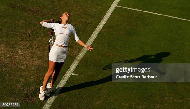 Gisela Dulko of Argentina in action during her first round match against Jelena Dokic of Serbia and Montenegro Gisela Dulko of Argentina at the...