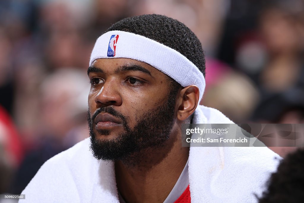 Josh Smith Rockets Tenure A close up shot of Josh Smith of the Houston Rockets during the game ...
