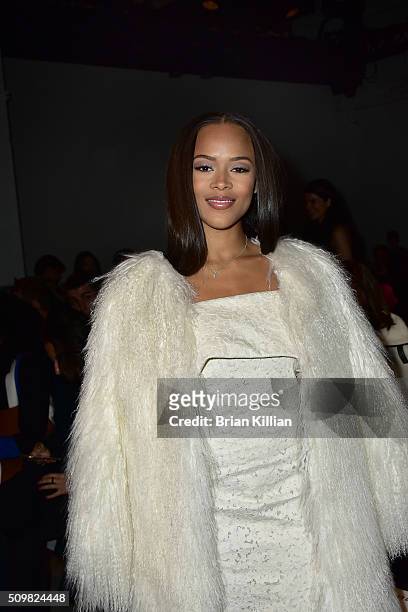 Actress Serayah McNeill attends the Cushnie et Ochs show during Fall 2016 New York Fashion Week: The Shows at Skylight at Clarkson Sq on February 12,...
