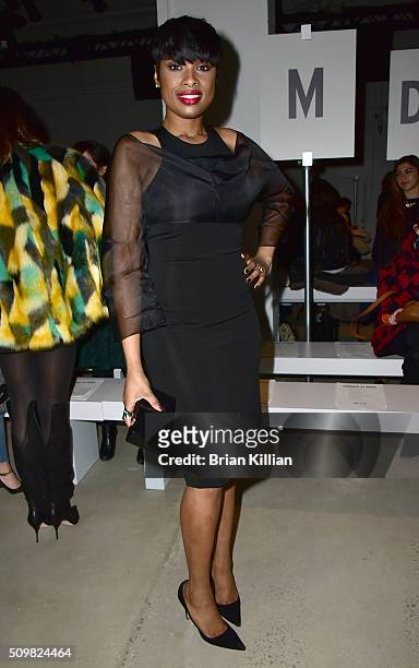 Singer Jennifer Hudson attends the Cushnie et Ochs show during Fall 2016 New York Fashion Week: The Shows at Skylight at Clarkson Sq on February 12,...
