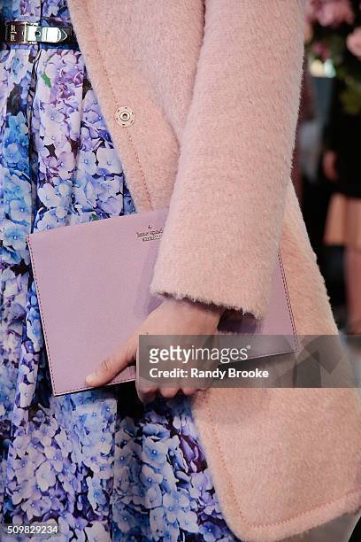 Hand bag detail at the Kate Spade New York Presentation of Fall 2016 during New York Fashion Week at The Rainbow Room on February 12, 2016 in New...