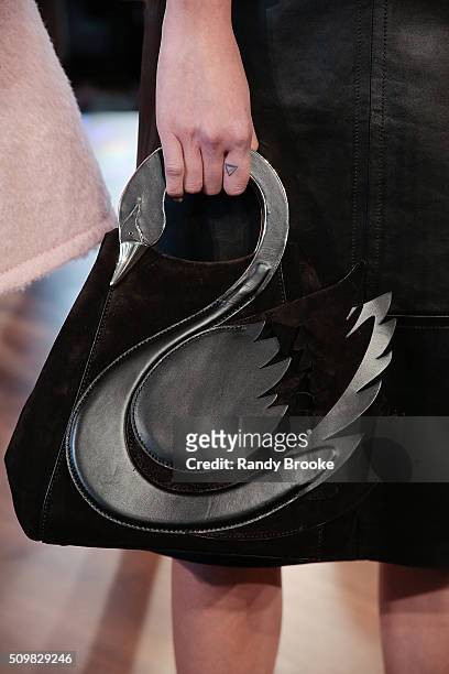 Hand bag detail at the Kate Spade New York Presentation of Fall 2016 during New York Fashion Week at The Rainbow Room on February 12, 2016 in New...