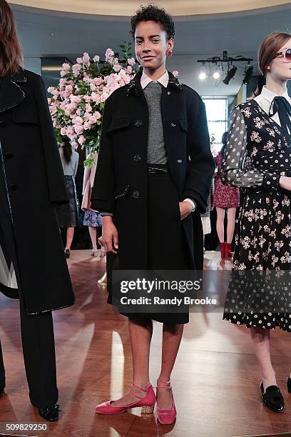 Model poses at the Kate Spade New York Presentation of Fall 2016 during New York Fashion Week at The Rainbow Room on February 12, 2016 in New York...
