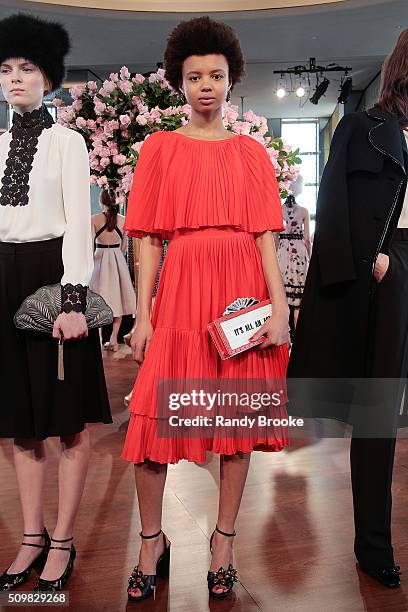 Model poses at the Kate Spade New York Presentation of Fall 2016 during New York Fashion Week at The Rainbow Room on February 12, 2016 in New York...