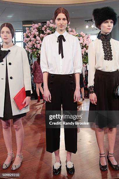 Model poses at the Kate Spade New York Presentation of Fall 2016 during New York Fashion Week at The Rainbow Room on February 12, 2016 in New York...